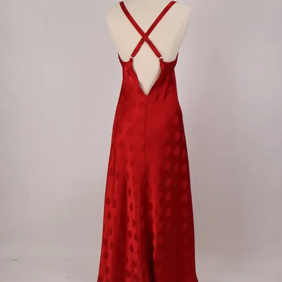 🌺 Vintage Cacique Hearts Long Nightgown Negligee Lingerie Sexy Valentine's Day